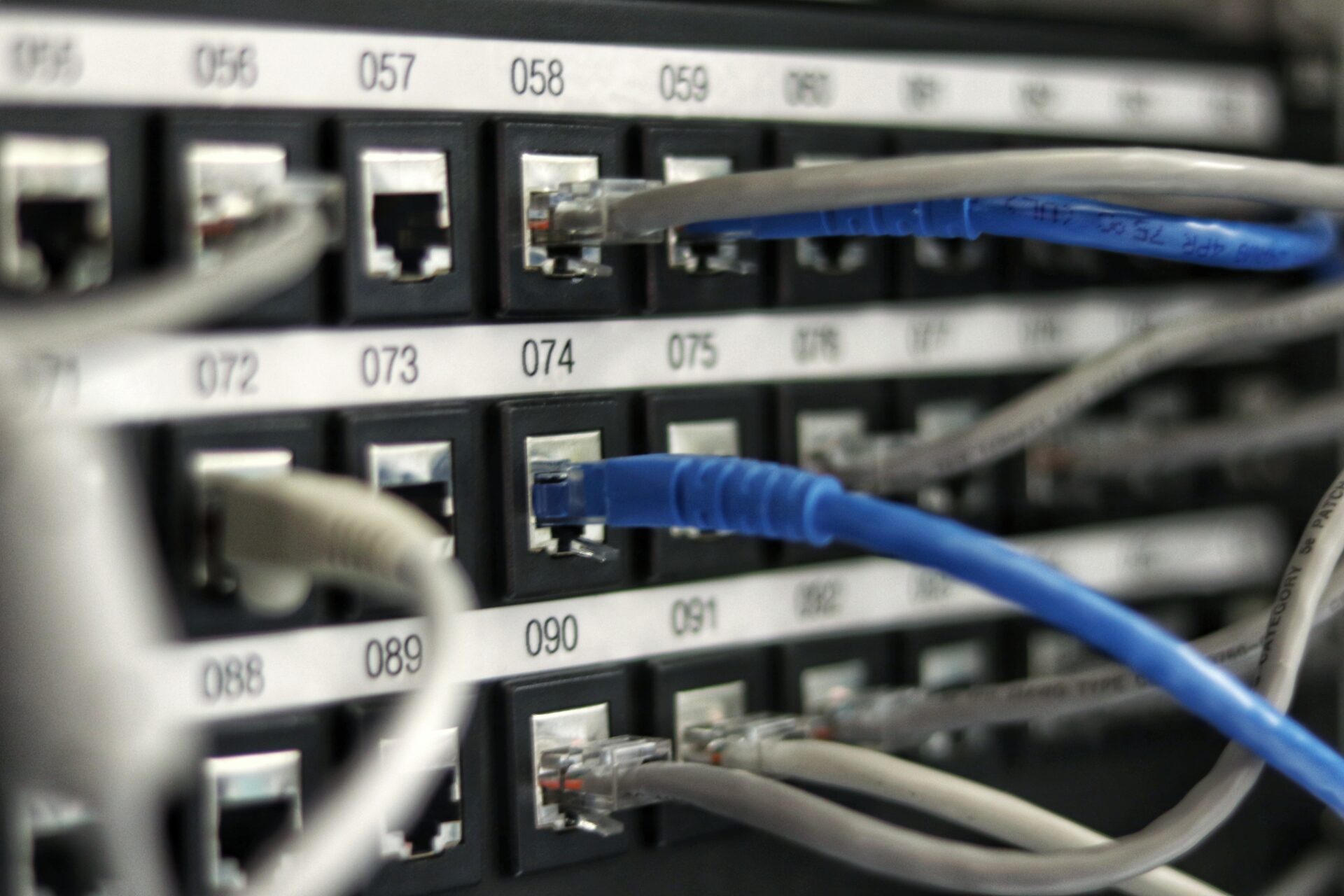 Patch panels for small business network.